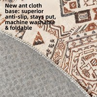 Karpet Bohemian Ruang Tamu Dekoratif, Karpet Kamar Tidur Samping Tempat Tidur, Penutup Lantai, Seperti Kasmir, Dapat Dicuci Mesin, Dapat Dilipat, Dapat Dibersihkan dengan Vacuum