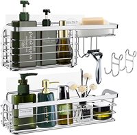 Panier de Douche Moderne en Acier Inoxydable SUS304 Écologique, Étagère Adhésive Sans Perçage pour Douche