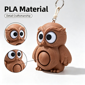 Llavero de Búho Impreso en 3D de PLA, Juguete Antiestrés con Ojos Giratorios, Lindo Colgante Divertido para Bolsos, Regalo para Niños - Product Image 3
