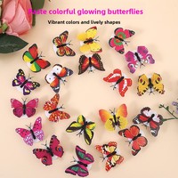 Autocollant mural 3D papillon lumineux LED multicolore, best-seller transfrontalier, décoratif et adhésif