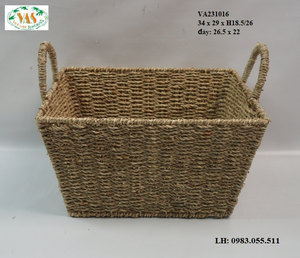 Cesta de Lavandería Rectangular Moderna y Ecológica de Jacinto de Agua para Almacenamiento en el Armario - Product Image 3