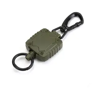 Chaveiro retrátil plástico durável com cordão de cartão de 23,5 polegadas, porta-chaves P-035 Jungle Green