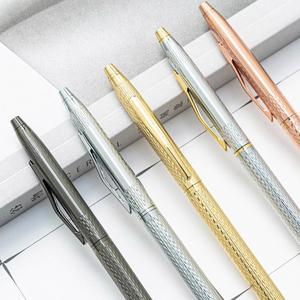 Custom Logo New <b>Top</b> Grade Slim Cross Ballpoint Gold Desk Pen with logo <b>Rose</b> Gold Metal Pen - Product Image 2
