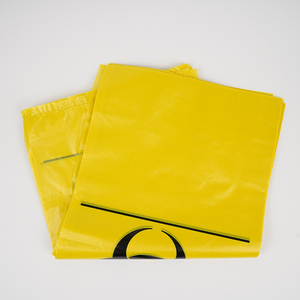 Logo <span class=keywords><strong>personnalisé</strong></span> durable jaune HDPE PE grand sac plat de déchets à risque biologique élimination médicale pour les préservatifs de pilules liquides - Product Image 5
