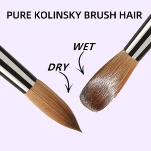 Kolinsky Sable Acrylic Nail Art <b>Brush</b> Nail Extension UV Nail Gel Carving Pen <b>Brush</b> Flat <b>Round</b> Red Wood Acrylic <b>Brush</b> - Product Image 2