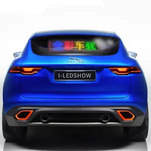 Línea única con texto a todo color para vehículo, cartel de publicidad LED de 12V, pantalla LED para coche con ventosas de ventana
