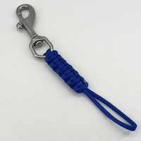 Corde anti-perte pour équipement de plongée BCD, corde tressée à la main, crochet à une seule tête, boucle de sécurité sous-marine en acier inoxydable 316