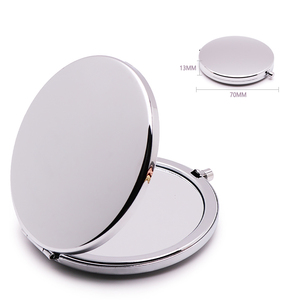 En stock, <span class=keywords><strong>miroir</strong></span> de poche compact rond double face 1X/2X grossissant, pliable, portable, en or, argent, or rose pour femmes - Product Image 5