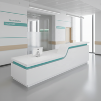 Bureau d'accueil d'hôpital pliable moderne pour les infirmières et les hôtels Utilisation de supermarché Conception en bois massif écologique