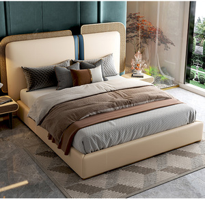 Juego de Muebles de Dormitorio con Cabecera Alta Tapizada en Cuero, Estilo Moderno, Cama King Size de Lujo Italiana <span class=keywords><strong>2023</strong></span> - Product Image 5