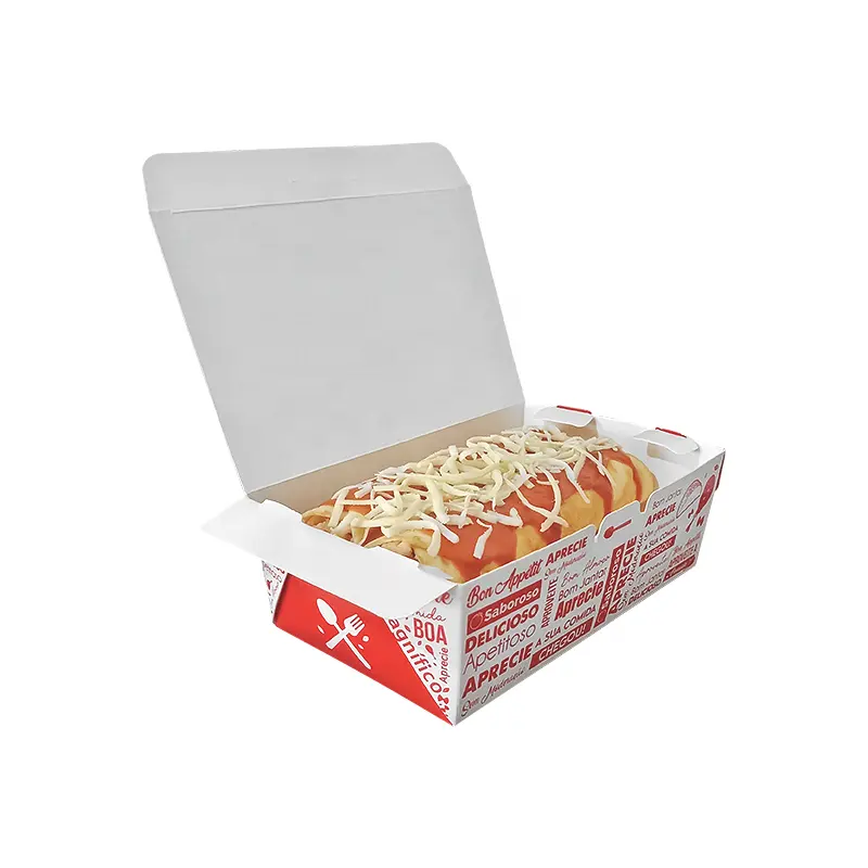 Scatola di hamburger e patatine fritte Eco Friendly scatola di confezionamento di ali di pollo scatola di Sandwich da asporto Fast Food con Logo