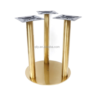 قاعدة طاولة ذهبية معدنية سميكة وقوية مضادة للتأرجح، قاعدة طاولة طعام للمطاعم والمطابخ من الفولاذ المقاوم للصدأ المقوى - Product Image 3