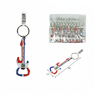 Portachiavi Personalizzato in Metallo DOMINICAN 4.8"X1.5" con Apribottiglie 25DZ/CS Modello 376997 - Product Image 2