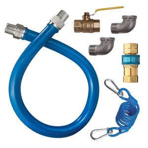 Tuyau de gaz <span class=keywords><strong>flexible</strong></span> à connexion rapide avec joint pivotant et verrouillage de sécurité pour appareils électroménagers - Product Image 2