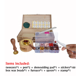 Diy Wood Crystal Handle Blank Custom Wax <strong>Stamp</strong> Seal <strong>Set</strong> for Wedding Invitation - Product Image 3