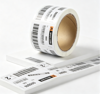 Étiquette autocollante découpée sur mesure en rouleau, en papier blanc, avec code-barres pour l'identification des produits et l'emballage