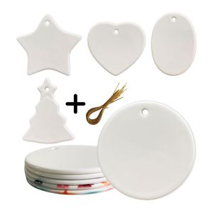 Colgantes de Sublimación en Blanco, Adornos de Cerámica en Forma de Corazón, Decoraciones de Madera Dura para Impresión en Caliente - Product Image 1