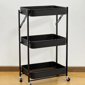 Estante de almacenamiento de acero plegable de instalación gratuita, carro pequeño para cocina y <span class=keywords><strong>organizador</strong></span> doméstico, soporte para espacio de armario - Product Image 5