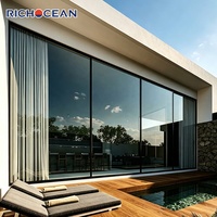 Fenêtres panoramiques fixes en aluminium à rupture de pont thermique RICHOCEAN, grandes fenêtres en verre, fenêtres de villa à haute efficacité énergétique