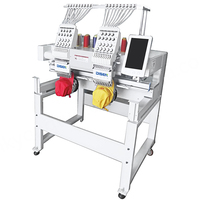 Machine à broder industrielle automatique à 9 aiguilles, à double tête, informatisée, personnalisée, pour t-shirts, casquettes et chapeaux