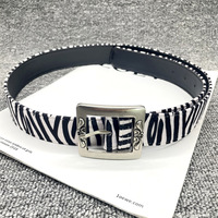 Sabuk Kulit PU Gaya Punk Motif Leopard WELLWIN untuk Wanita, Desainer Y2K, Gesper Logam Cantik, Lebar 35mm, Harga Grosir Murah
