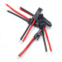 Kabel Harness Konektor Housing Pria 2-Pin Warna Hitam, Rakitan Kabel Ujung Terbuka untuk Sambungan Peralatan Rumah Tangga dan Peralatan Listrik