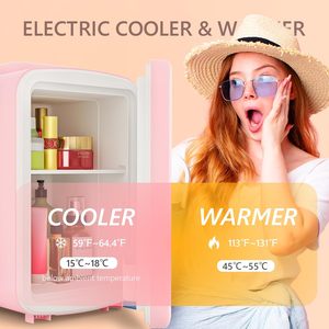 Mini nevera EUHOMY de 4L, enfriador y calentador portátil para cosméticos, bebidas, color rosa, refrigerador de belleza de escritorio. - Product Image 2