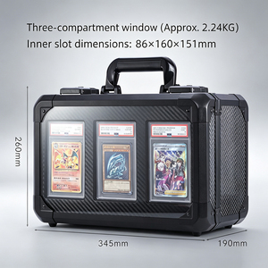 Custodia per carte sportive a 2, 3 o 4 file, in alluminio, con finestra di visualizzazione e lucchetto TSA, per carte collezionabili e carte graduate, scatola portaoggetti - Product Image 4