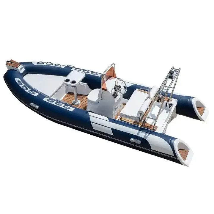 Classic tender 4.8m 16 feet deep-V hull fiberglass rigid inflatable boat hypalon rib 480 with boat cover