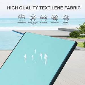 3. كراسي استلقاء شمسية خارجية من الألومنيوم قابلة للتعديل تكستلين زرقاء في جميع الأحوال الجوية ، مجموعة بحيرة الفناء الخلفي على سطح الحديقة الترفيهية - Product Image 3