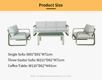 Modernes Komplett-Aluminium Freizeit-Gartensofa Outdoor-Möbel 5-Sitzer 4-teiliges Terrassen-Sofa-Set für den Innenhof