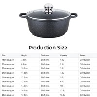 Ensemble de casseroles en aluminium moulé sous pression antiadhésif avec revêtement en marbre antiadhésif pour restaurants