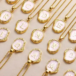 Collares con Letras del Alfabeto de Acero Inoxidable RINHOO para Mujeres y Hombres, Collar con Colgante de Iniciales de la A a la Z, Joyería Estética para Regalo - Product Image 3