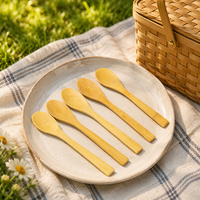 Ensemble de couverts jetables en bambou biodégradable, couteau, fourchette, cuillère, pour les fêtes, les pique-niques, le camping, la restauration, vente chaude