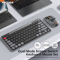 K81 Gaming Slim Dual Mode Transparan Nirkabel Keyboard Mouse Set Senyap Portabel Dapat Diisi Ulang Kantor Mac