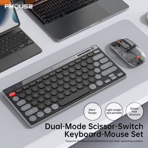 Ensemble <span class=keywords><strong>clavier</strong></span> <span class=keywords><strong>et</strong></span> <span class=keywords><strong>souris</strong></span> <span class=keywords><strong>sans</strong></span> <span class=keywords><strong>fil</strong></span> transparents K81, double mode, silencieux, portable, rechargeable, pour <span class=keywords><strong>Mac</strong></span> - Product Image 2