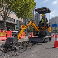 Mini Excavator 0.6t-4t, Excavator Kecil Beroda Karet untuk Ruang Sempit, Proyek Kebun dan Halaman Belakang