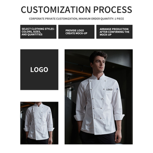 High Quality Custom Embroidery OEM Logo <strong>Chef</strong> Jacket Restaurant <strong>Kitchen</strong> Hotel <strong>Chef</strong> Cook <strong>Uniform</strong> Unisex Men Polyester/Cotton Long - Product Image 6