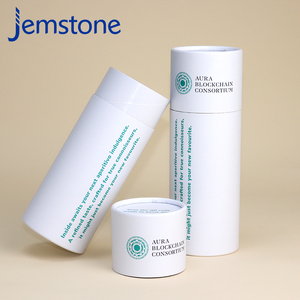 หลอดกระดาษคราฟท์สีขาวทรงกระบอกแบบกดกล่องหลอดกระดาษบรรจุภัณฑ์ฟอยล์สีทอง - Product Image 1