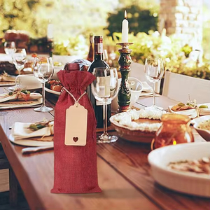 <strong>Wholesale</strong> Custom Printing Logo Christmas Wine Packaging <strong>Tote</strong> Glass Carrier <strong>Bag</strong> <strong>Jute</strong> Drawstring <strong>Bag</strong> for Shopping - Product Image 6