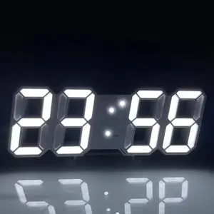 Jam alarm LED digital 3d, jam dinding elektronik, lampu, jam meja, termometer, jam dinding ruang tamu, Jam alarm LED digital 3d, kecerahan peredupan otomatis