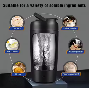 Vaso Mezclador Electrónico de Lujo de 650 ml, Tapa Abatible Única, Plástico Transparente, Recargable por USB-C, Botella Mezcladora de Proteínas para Gimnasio - Product Image 6