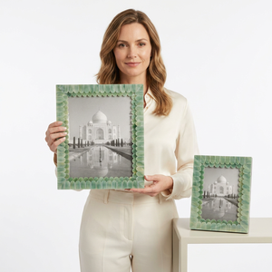 Household Item Photo <b>Frame</b> With Natural Bone Stripes Inlay Design Custom Size Wall <b>Gallery</b> Hanging Wall Tabletop Photo <b>Frame</b> - Product Image 1