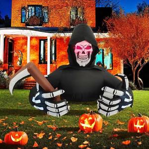 Inflatable logo Spooky Skeleton <strong>Light</strong> <strong>up</strong> Figure Halloween Decorative <strong>Ornament</strong> for Yard and Event Venue Decor - Product Image 2