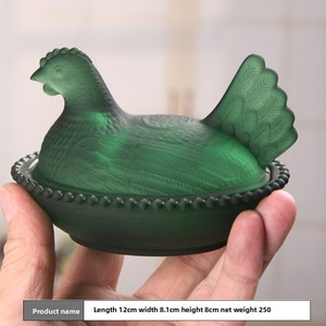 Small Crystal Glass Chicken-Shaped Lid <strong>Storage</strong> <strong>Jar</strong> with Cover <strong>for</strong> Candy and Sugar - Product Image 6