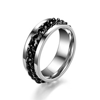 2021 acier inoxydable hommes chaîne anneaux bijoux pour femmes mariage knuckle anneau mode homme titane acier punk anneaux cadeaux
