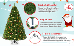 شجرة عيد الميلاد الاصطناعية الخضراء عالية الجودة بطول 6.5 قدم من البولي فينيل كلوريد والبولي إيثيلين للزينة مباشرة من المصنع - Product Image 4