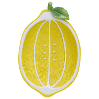 Redeco Nouveau Design Mignon 3D Citron Dessert Bonbons Plateau De Rangement Personnalisé Assiette De Fruits En Résine pour Cadeau Décoration de La Maison