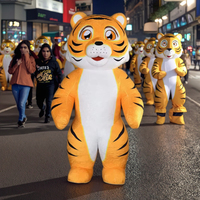 Costume de mascotte gonflable de chien de patte de tigre adulte personnalisé Halloween Costume de mascotte longue fourrure dessin animé en peluche personnage Animal pour la fête