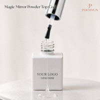 Poudre de chrome professionnelle effet miroir, couche de finition, formule spéciale, scellant anti-écaillage pour nail art métallique en salon
